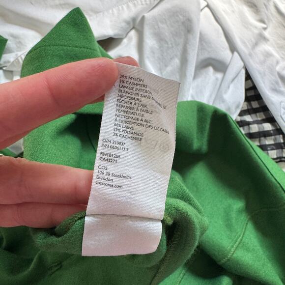 COS Green Wool Cashmere Flannel Longline Jacket Size 4 XS/S - Picture 7 of 7